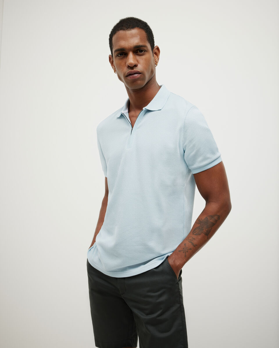 Travel Short Sleeve Polo, Light Blue, hi-res